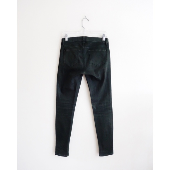 J Brand Dark Hunter Green Coated Skinny Jeans 26 - Picture 2 of 3